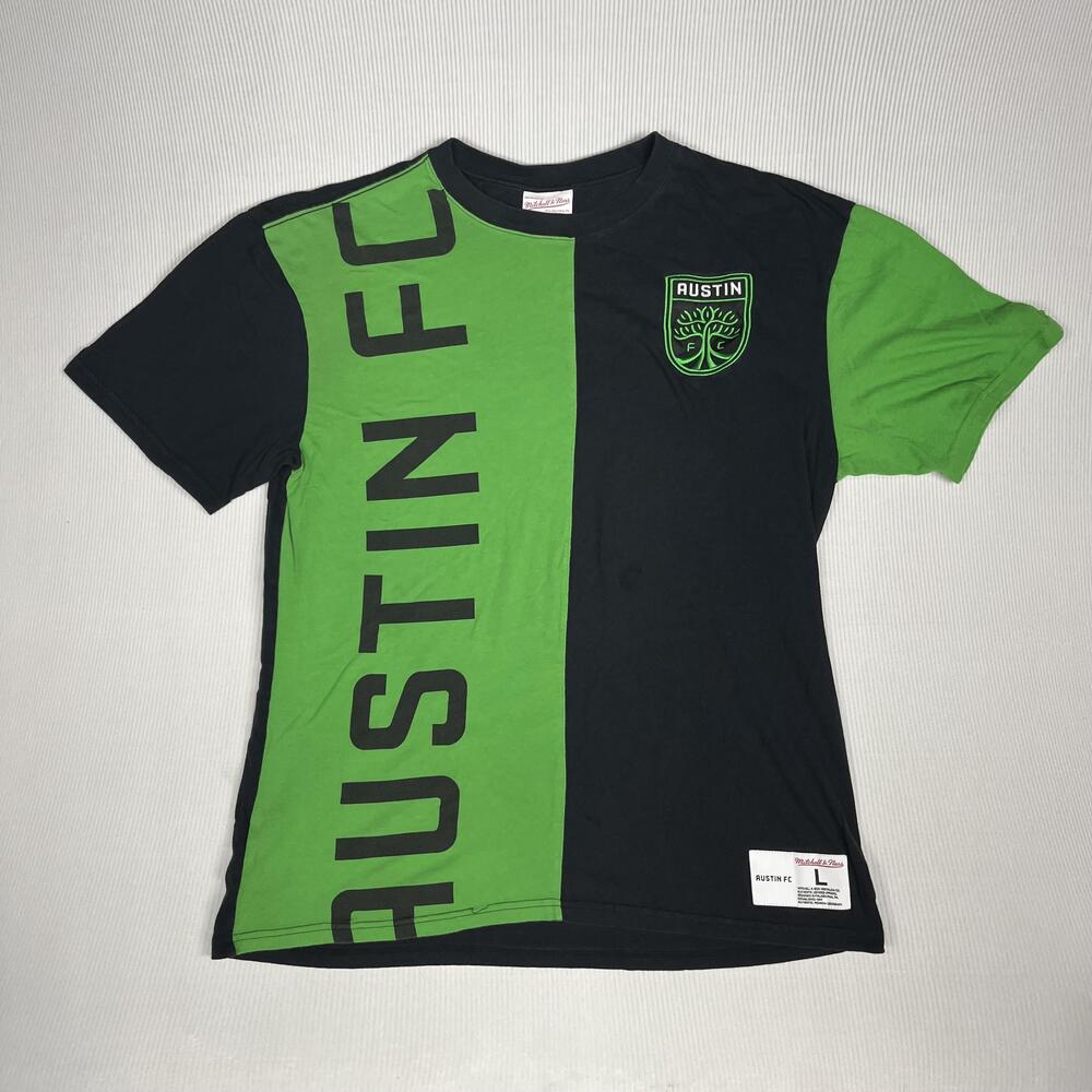 Austin FC Shirt Mens Large Black Green MLS Soccer Colorblock Mitchell & Ness